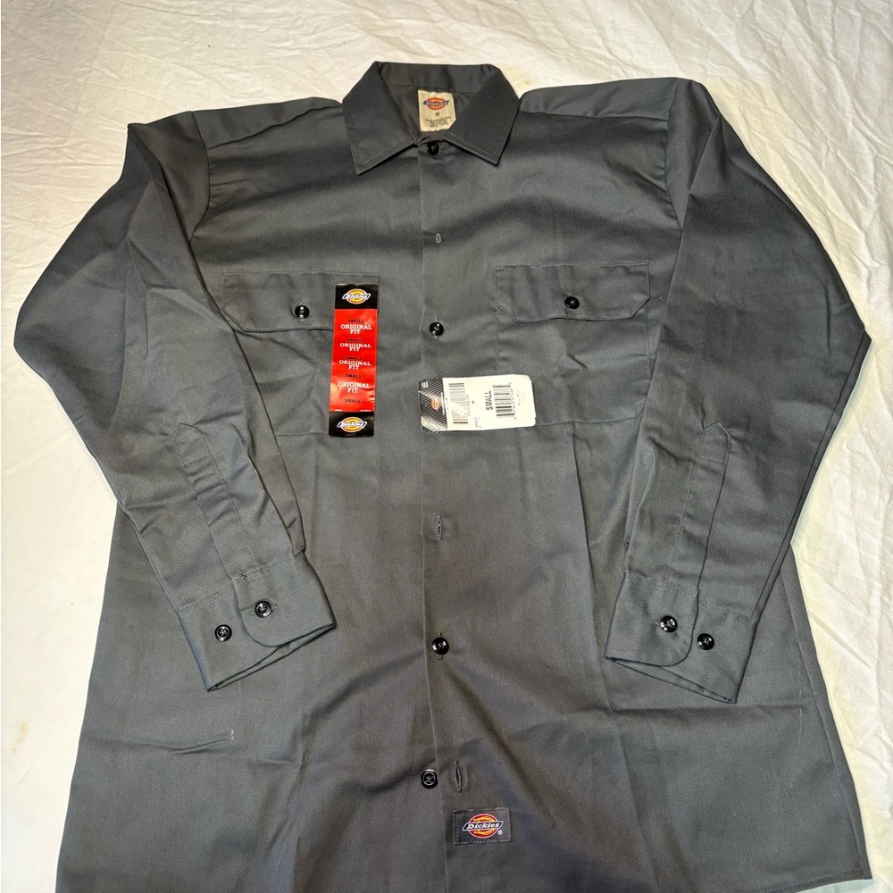 Dickies Men's Charcoal Button Down Shirt